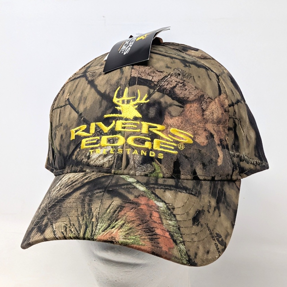 Rivers Edge Treestands Mossy Oak Camo Baseball Hat Hunting Cap 25659 NWT